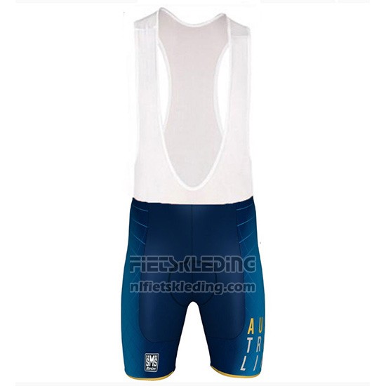 2018 Fietskleding Australie Wit en Blauw Korte Mouwen en Koersbroek